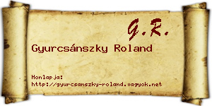 Gyurcsánszky Roland névjegykártya